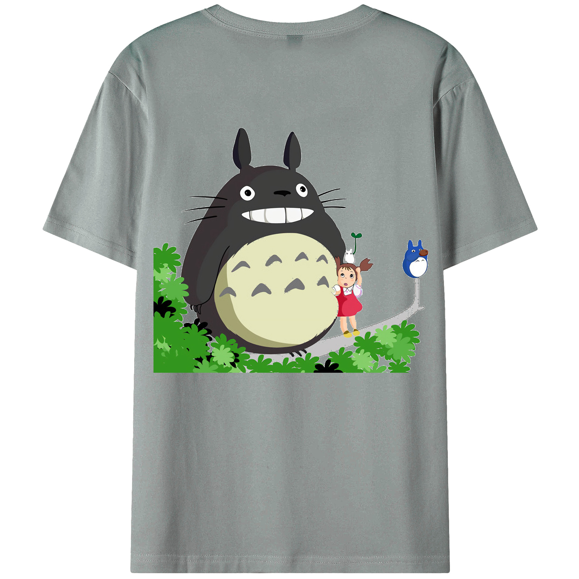 （画像用） となりのトトロ 草壁メイ 草壁サツキ My Neighbor Totoro Satsuki Kusakabe Mei Kusakabe 綿100％ メンズ半袖Tシャツ（バックプリント） 通気性